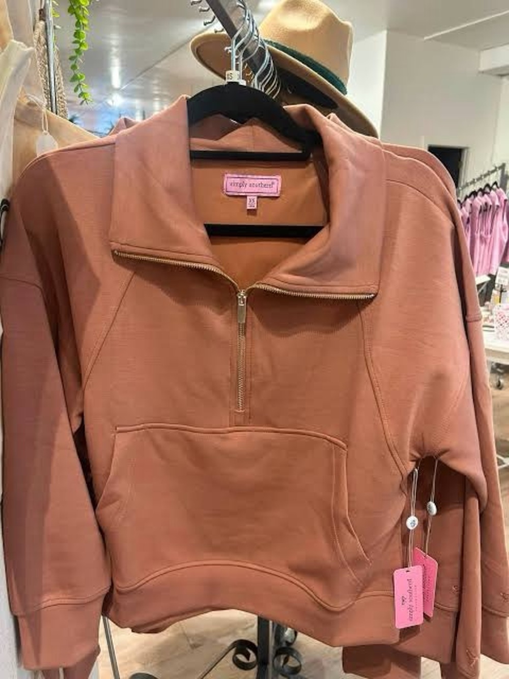 Simply Southern Women's Zip-Neck Pullover - Dusty Rose